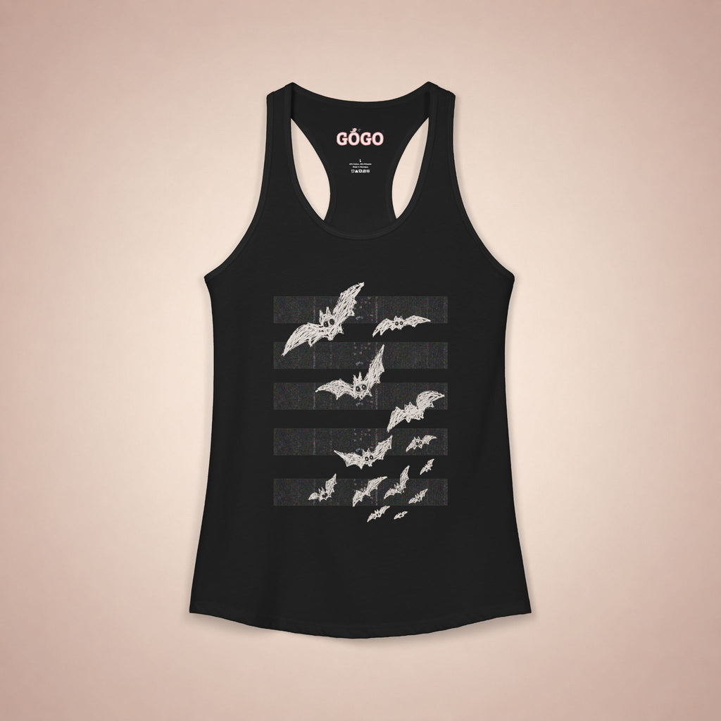 Child Drawing Bats Tank Top – Gothic Kids Artwork | GOGOtshirt Premium Women's Racerback