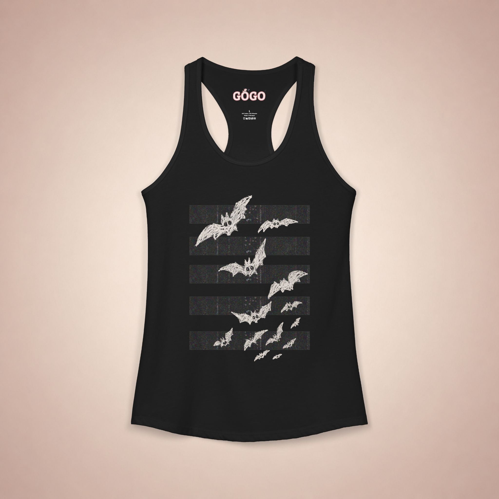 Child Drawing Bats Tank Top – Gothic Kids Artwork | GOGOtshirt Premium Women's Racerback