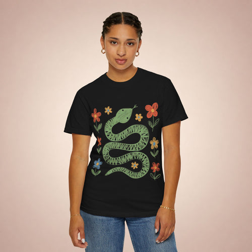 Green Snake Child Drawing T-Shirt | GOGO Premium Graphic Tee